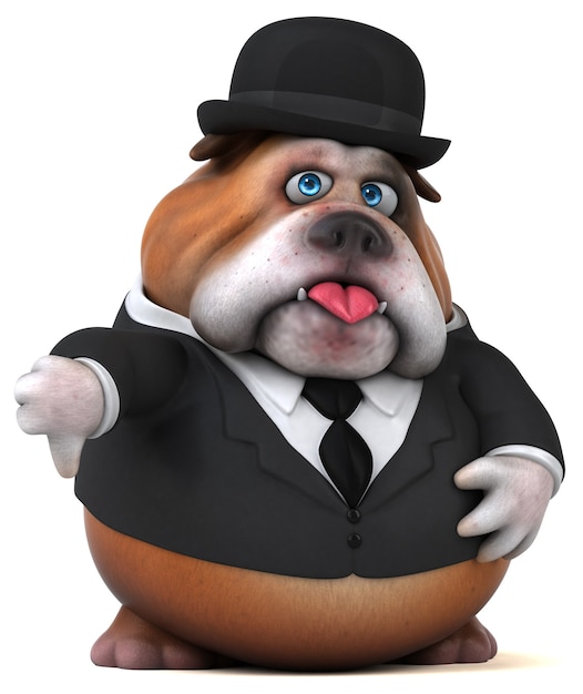 Divertido bulldog - Ilustración 3D