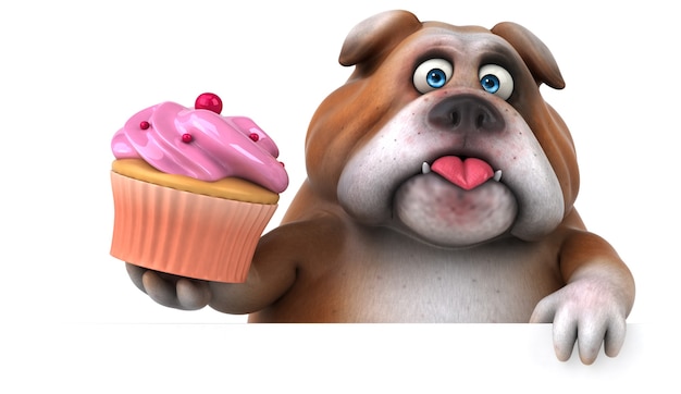 Divertido bulldog - Ilustración 3D