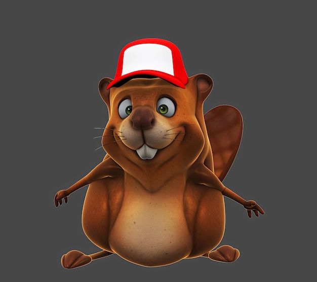 Divertido dibujos animados en 3D con castores hablando