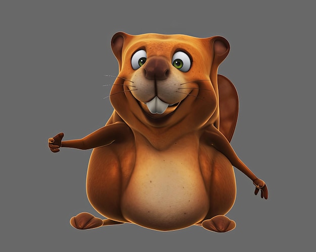 Divertido dibujos animados en 3D con castores hablando