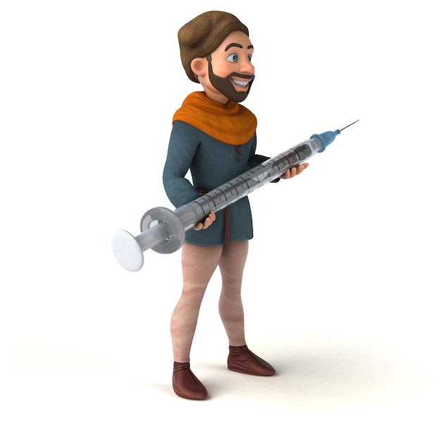 Divertido hombre medieval de dibujos animados en 3D