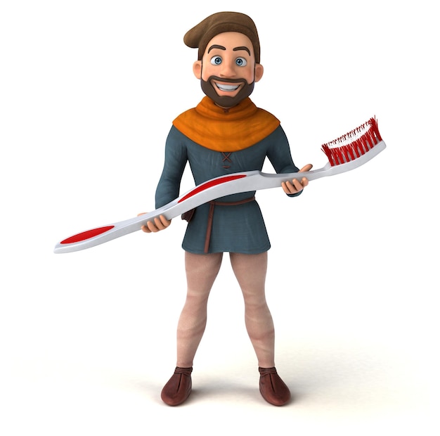 Divertido hombre medieval de dibujos animados en 3D