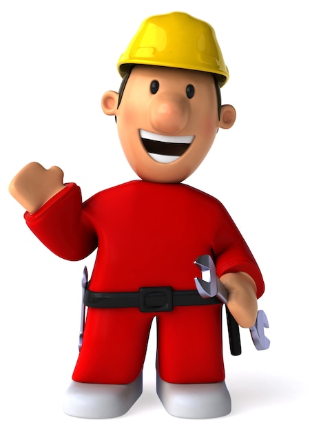 divertido mecánico ilustrado 3d prestados