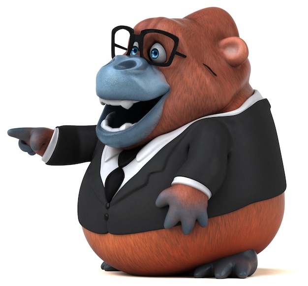 Divertido orangután - Ilustración 3D