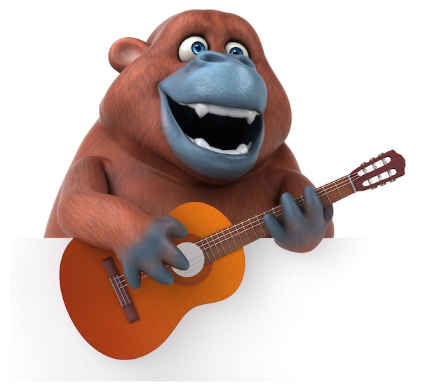 Divertido orangután - Ilustración 3D