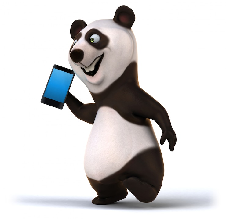 Foto divertido panda - ilustración 3d