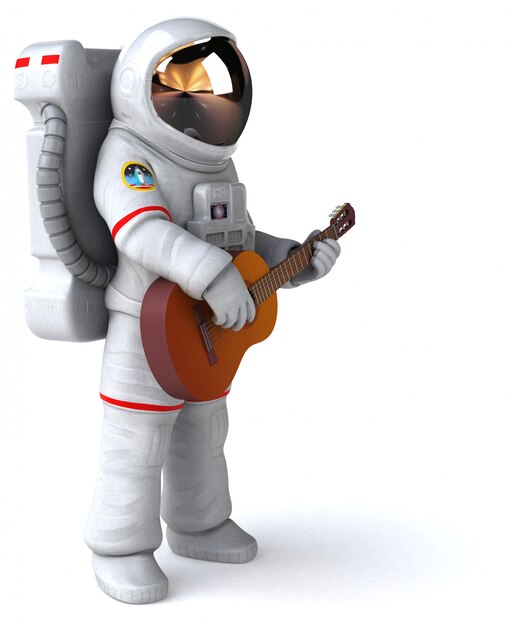 Divertido personagem de astronauta - ilustração 3D