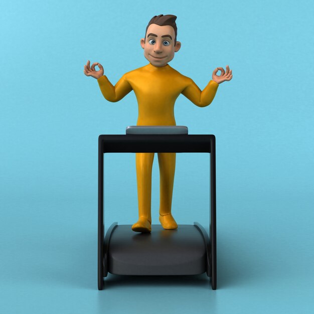 Divertido personagem de desenho animado 3D amarelo