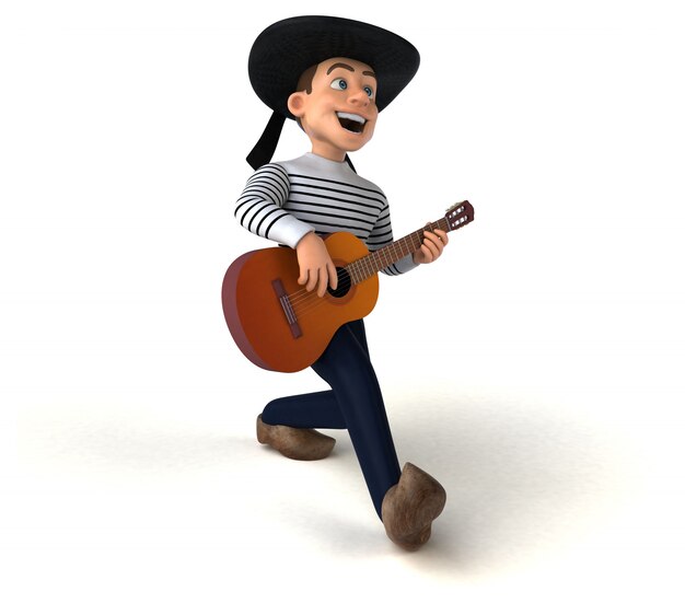 Divertido personagem de desenho animado breton 3d