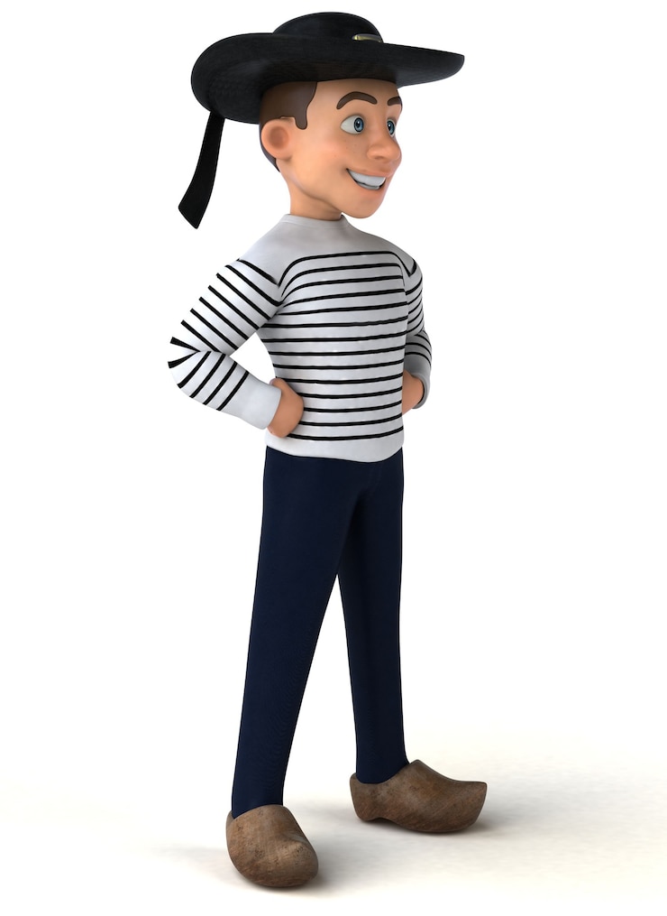 Foto divertido personaje bretón de dibujos animados en 3d