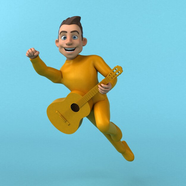 Foto divertido personaje de dibujos animados amarillo