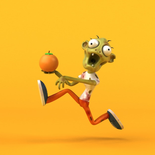 Divertido personaje zombie aislado - Ilustración 3D