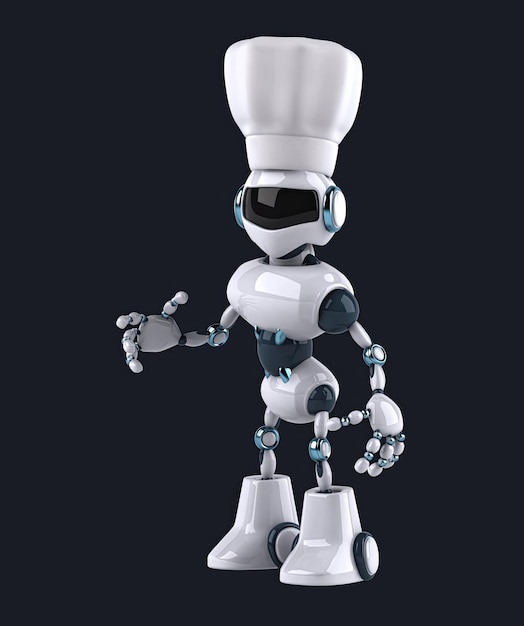 Un divertido robot de dibujos animados en 3D hablando