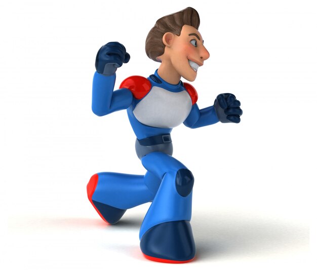 Divertido super-herói moderno - ilustração 3D