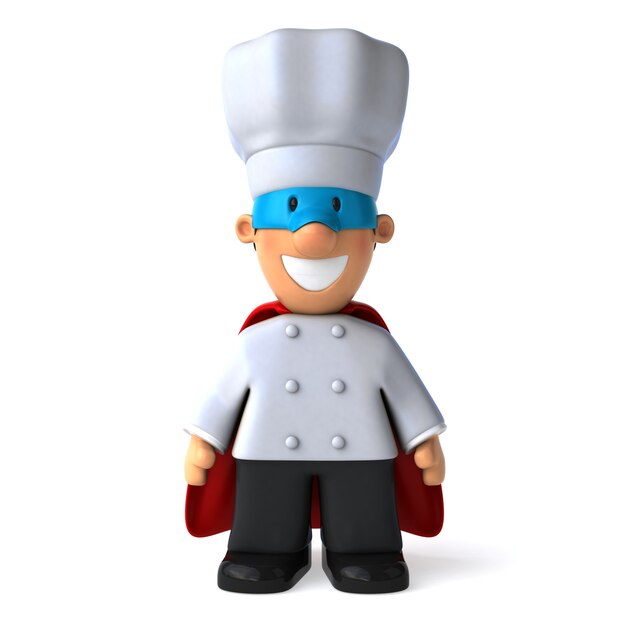 Divertido superhéroe chef ilustrado