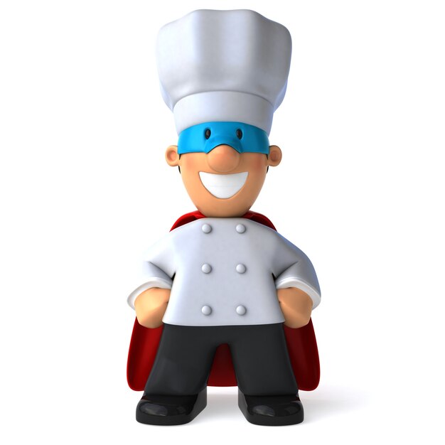 Divertido superhéroe chef ilustrado