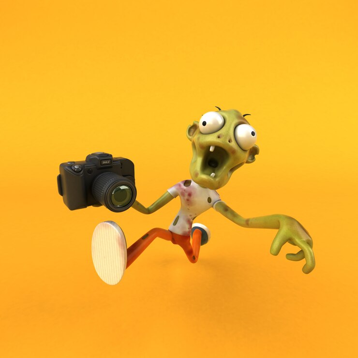 Foto divertido, zombie, ilustración