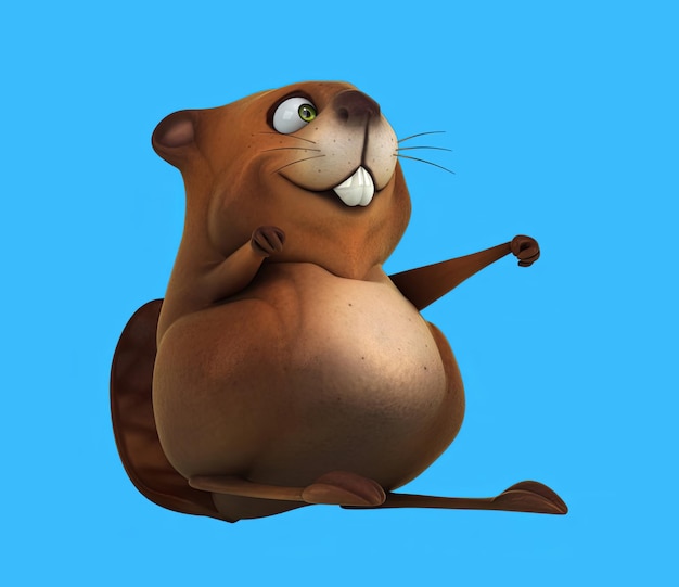 Divertidos dibujos animados en 3D con castores bailando