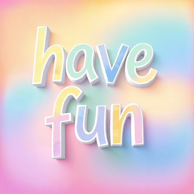 Divertirse con el texto colorido en 3D