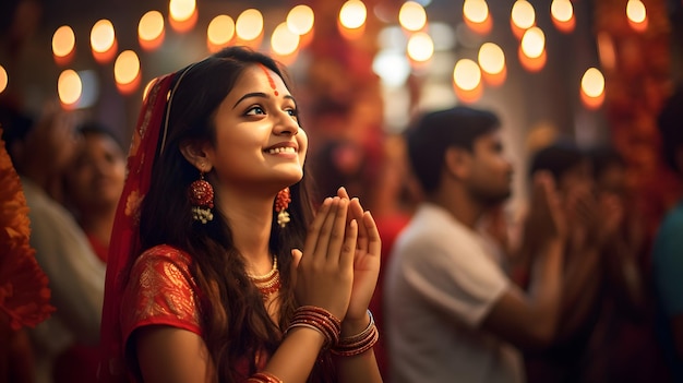 Divina Festividad de las cautivadoras celebraciones de Durga Puja con imágenes de Puja