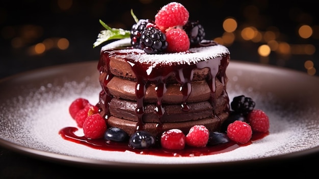 Divine Decadence wunderschön präsentiertes Schokoladenkuchen-Dessert