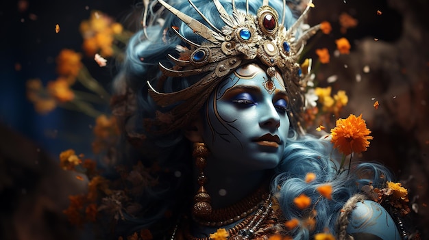 Divino Krishna Abstracto Deidad hindú Arte