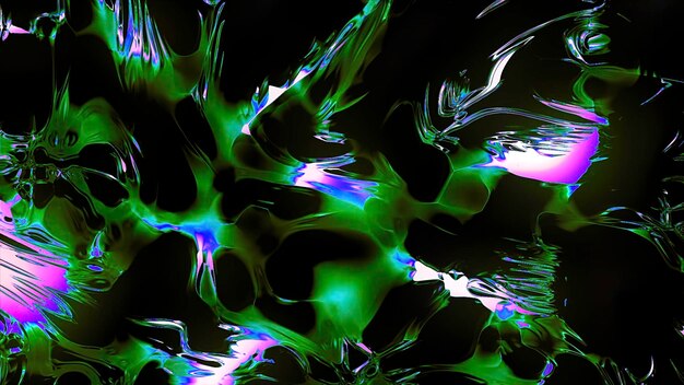 División celular de criatura alienígena abstracta sobre un fondo negro movimiento de bucle sin interrupción verde y púrpura