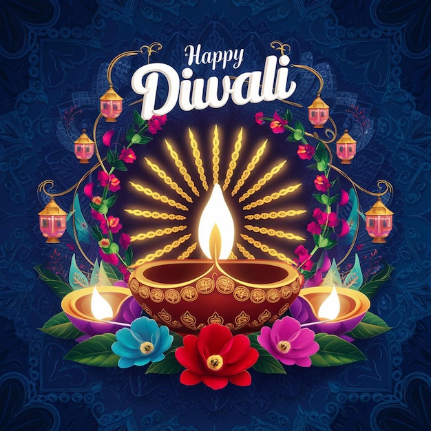 Diwali 3D Indischer Hinduismus kreatives Hintergrundkonzept