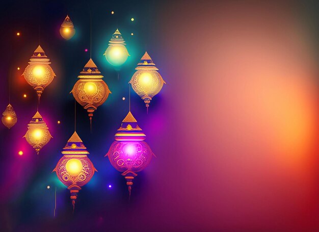 Diwali abstrakter Hintergrund mit Lichtkugeln mit Kopierraum Diwali-Konzept