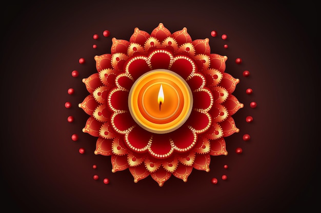 Diwali Blumenlampe Illustration auf funkelndem Hintergrund