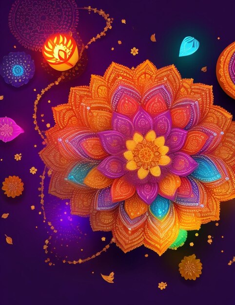 Diwali colorido muito bonito fundo