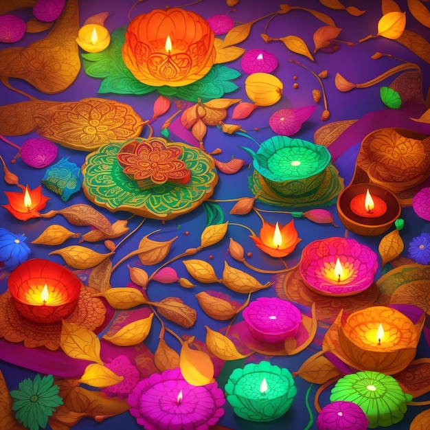 Foto diwali colorido muy hermoso telón de fondo