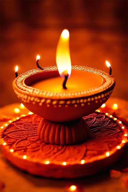 Diwali Diya Fotografie Nachtfarben