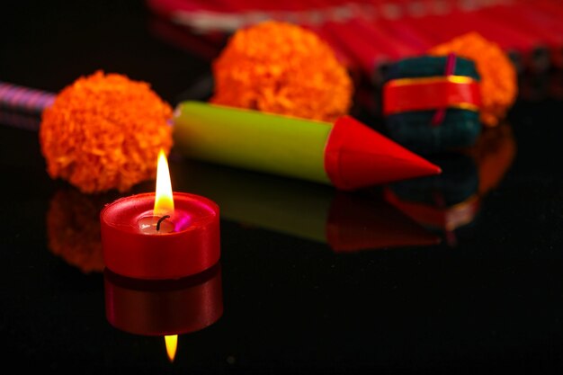 Diwali Diya con galletas de fuego