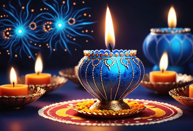 Diwali diya oder Öllampe Fest der Lichter Generative KI