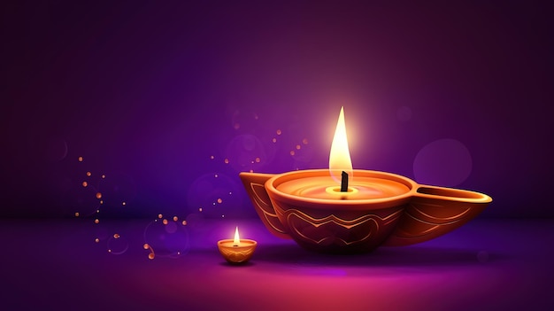 Diwali diya oder Öllampe isoliert Lichterfest Generative ai