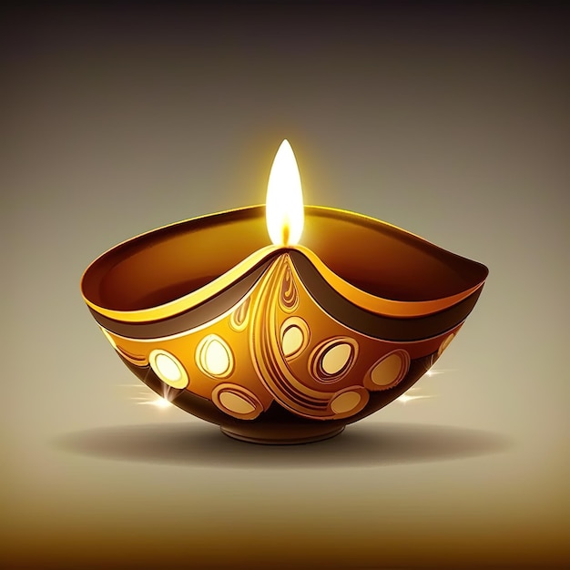 Diwali diya oder Öllampe isoliert Lichterfest Generative ai