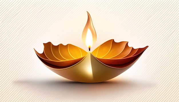 Diwali diya oder Öllampe isoliert Lichterfest Generative ai