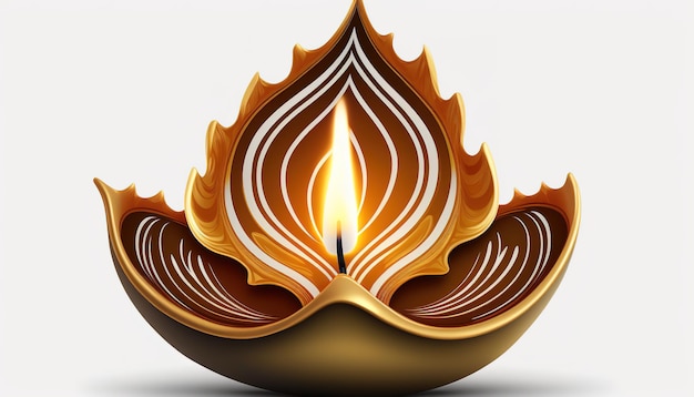 Diwali diya ou festival isolado de lâmpadas de óleo de luzes Generative ai