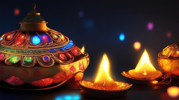 Diwali Diya ou fundo da lâmpada de óleo