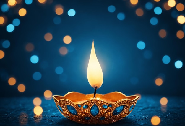 Diwali diya ou lâmpada a óleo Festival de luzes IA generativa