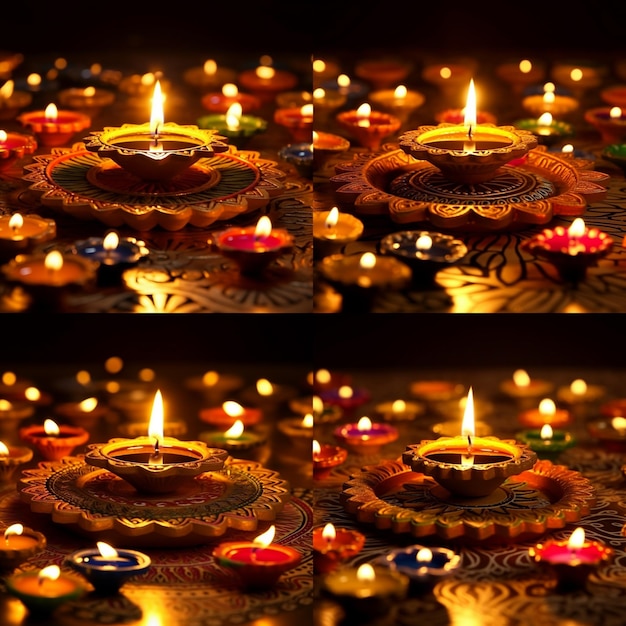 Diwali diya ultra hd papel de pared de 16k