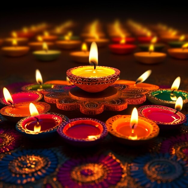 Foto diwali diya ultra hd papel de pared de 16k