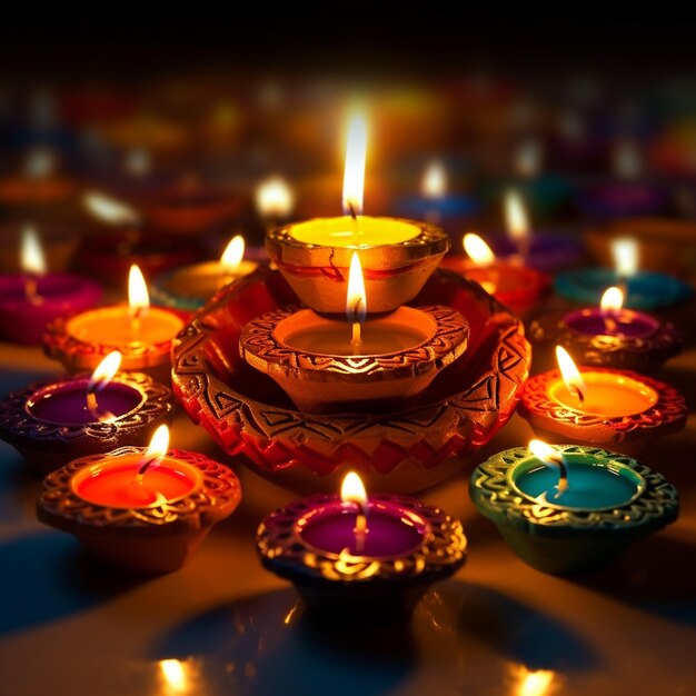 Diwali diya ultra hd papel de pared de 16k