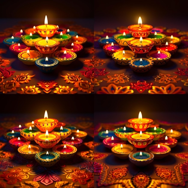 Diwali diya ultra hd papel de pared de 16k