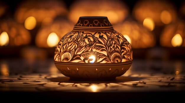 Diwali-Feierlichkeiten, feierliche Diwali-Tonlampen
