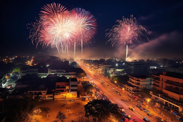 Diwali-Feuerwerk bei Nacht