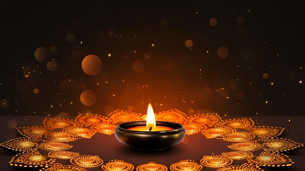 Foto diwali-grüßkarte mit leerem platz für text