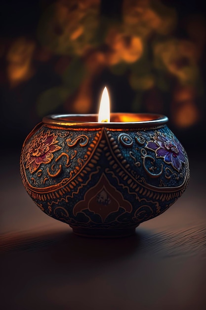 Diwali Hindu festival das luzes celebração do dia de diwali vela Generative AI