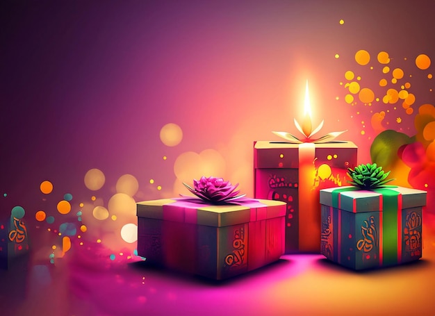 Diwali-Hintergrund mit Geschenkboxen Diwali-Konzept